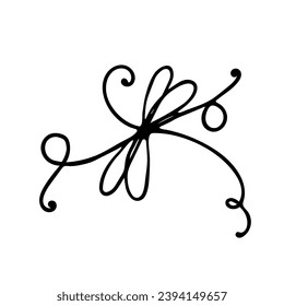 Skizze, Doodles einer festlichen Schleife. Vektorgrafiken.