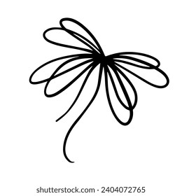 Sketch, doodles of a festive bow. Vector graphics.	