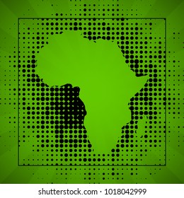 Sketch dotty african continent map banner. Points style poster. Flat africa dot image. Dark Continent abstract print. Africa map background picture. Vector african continent silhouette