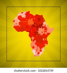 Sketch dotty african continent map banner. Points style poster. Flat africa dot image. Dark Continent abstract print. Africa map background picture. Vector african continent silhouette
