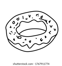 Eine Skizze aus einer Krawatte. Vektorgrafik im Doodle-Stil. Lineare Zeichnung einer leckeren Knöchel einzeln auf weißem Hintergrund.