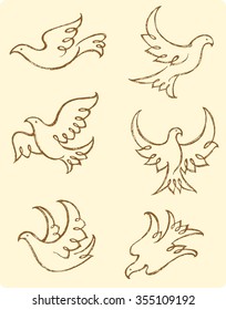 Sketch Dove-Abstract Dove outlines traced from my hand drawn sketch
