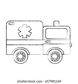 sketch draw ambulance car cartoon