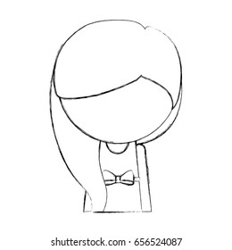 sketch draw faceless little girl