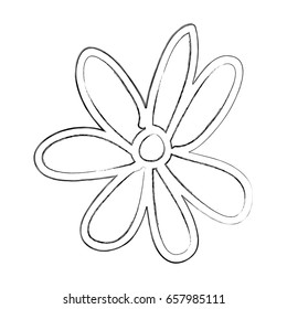 sketch draw flower cartoon vector