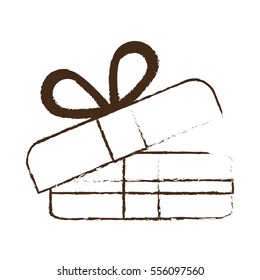 sketch draw gift box wrap ribbon vector illustration eps 10