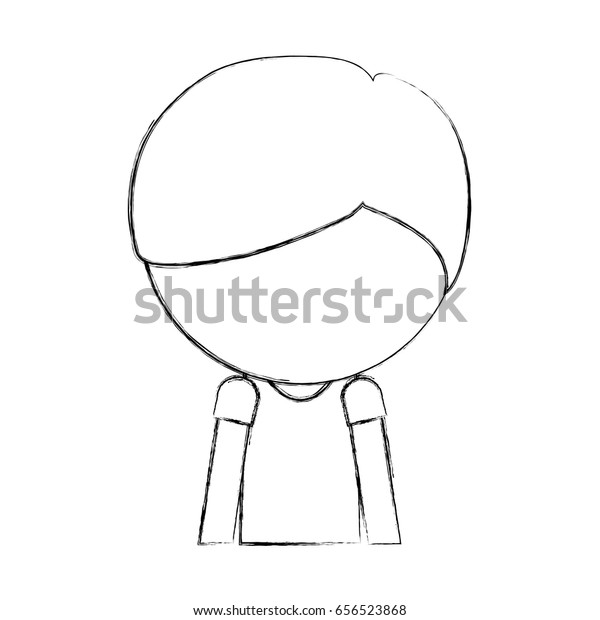 Sketch Draw Little Boy Stock Vector Royalty Free 656523868