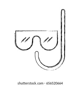 sketch draw mask and snorkel cartoon