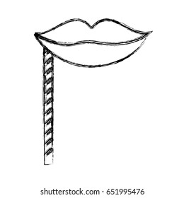 sketch draw party booth props lips