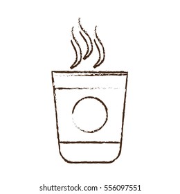 sketch draw plastic cup coffee portable vector illustration eps 10