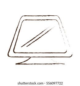 sketch draw screen computer equipment office vector illustration eps 10