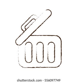 sketch draw trash can web garbage information vector illustration eps 10