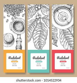 Sketch drawing art for coffee packaging label.Use by Pen ink.Vector and illustration.