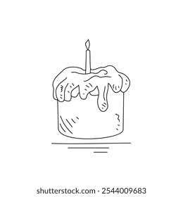 Sketch drawing of birthday cake vector illustration. Birthday party symbol illustration simple Sketch style vector concept. Birthday cake design for promotion and suitable for your asset design.