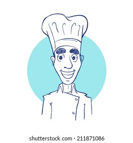 Sketch drawing of a chef