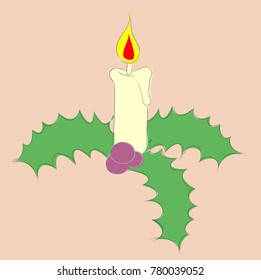 Sketch drawing the Christmas candles