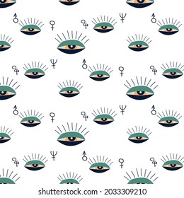 Sketch drawing. Esoteric vector illustration, pattern. Abstract eye.