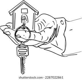 Sketch drawing of hand holding toy house and house key for realestate capaning art, "Opening Doors to Your Dream Home"
"Unlock Your Future with the Perfect Home"