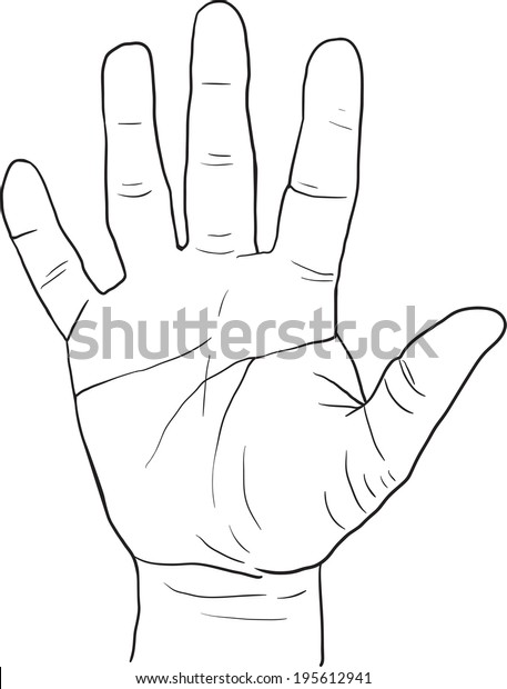 Sketch Drawing Hand Palm Vector Illustration Stock Vector