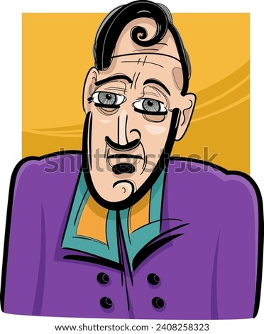 sketch drawing illustration of fancy eccentric Man