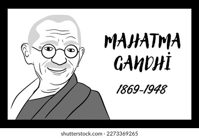 Sketch Drawing of Mahatma Gandhi Portrait