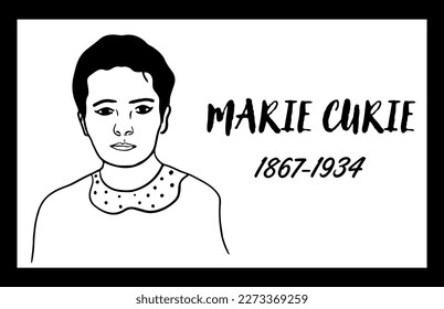 Sketch Drawing of Marie Curie's Portrait