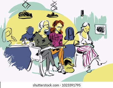 sketch drawing people