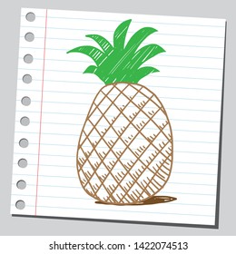 Sketch drawing of a pineapple.