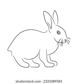 Sketch drawing of a Rabbit isolated on a white background. Vector illustration. 