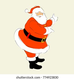 Sketch drawing Santa Claus