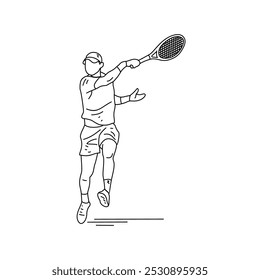 Sketch drawing of Tennis Player vector illustration. Tennis sports player design in simple sketch style vector concept. Sports themes vector design for education purpose and asset design illustration.