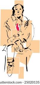 sketch drawings of people's activities
