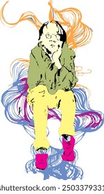 sketch drawings of people's activities