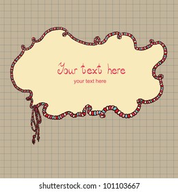 Sketch drawn cartoon frame on paper. Can be used for greeting card, website design, wedding invitation.