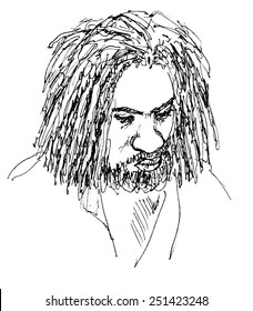 Sketch of a dread lock guy