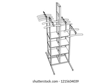 sketch dressing room vector