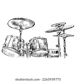 Sketch of drum, percussion instrument,
