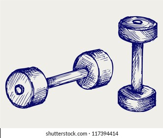 Sketch dumbbell weight