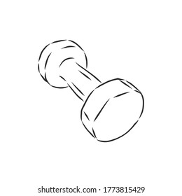 Sketch dumbbell weight, dumbbells, vector sketch illustration