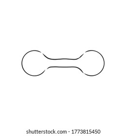 Sketch dumbbell weight, dumbbells, vector sketch illustration