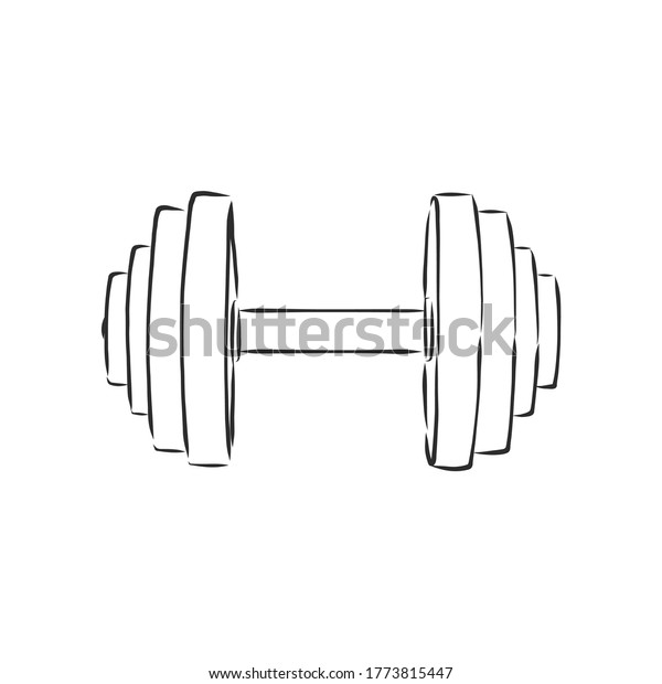 Sketch Dumbbell Weight Dumbbells Vector Sketch Stock Vector (Royalty ...