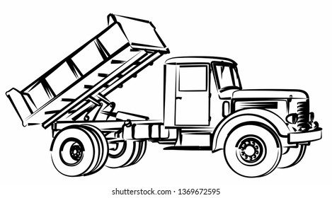 Sketch of the dump truck.