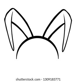 Sketch of the ears of the Easter bunny. Vector. 
