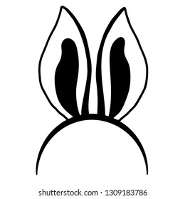 Sketch Ears Easter Bunny Vector Stock Vector (Royalty Free) 1312296698 ...