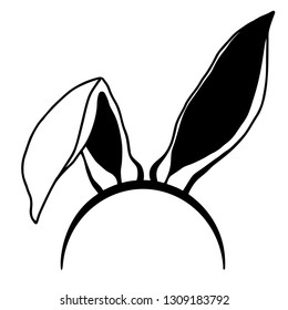 Sketch Ears Easter Bunny Vector Stock Vector (Royalty Free) 1312296698 ...