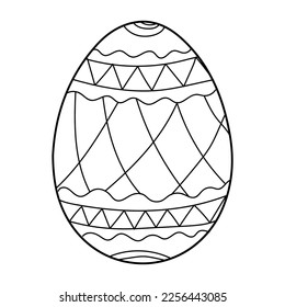 Sketch of Easter egg on white background