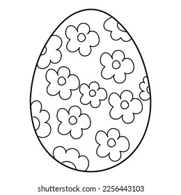 Sketch of Easter egg on white background