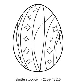 Sketch of Easter egg on white background