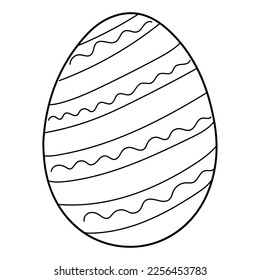 Sketch of Easter egg on white background