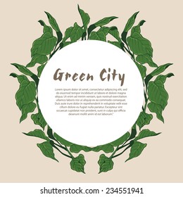 Sketch ecology vintage background. Hand drawn vector illustration